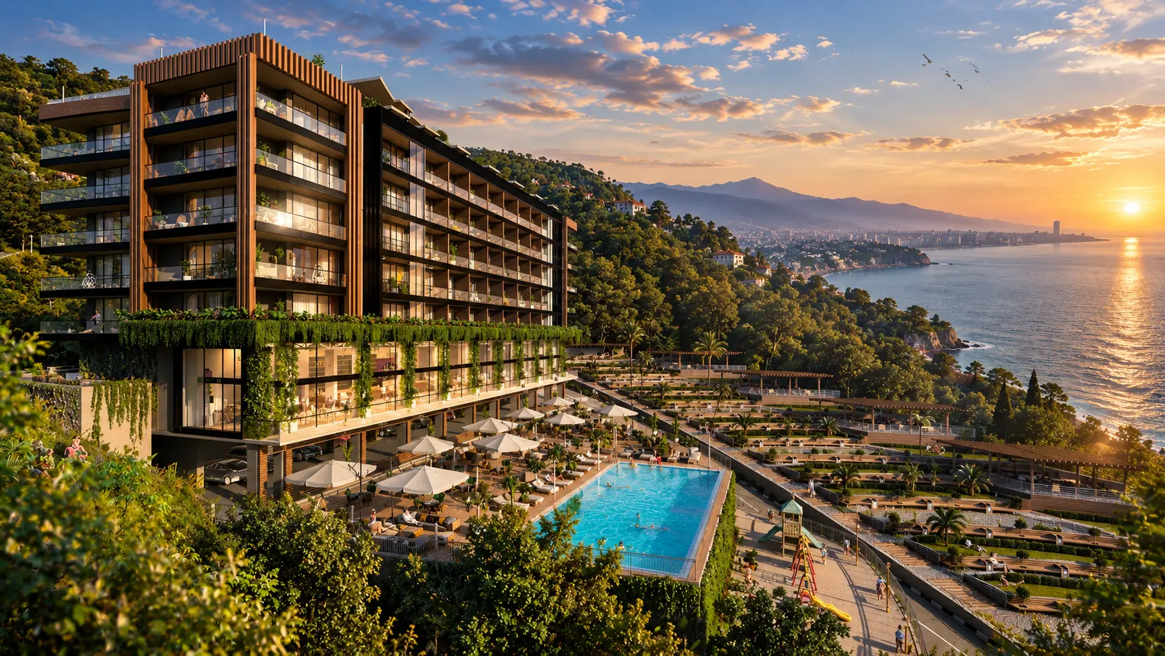 Development on the slopes of Green Cape
