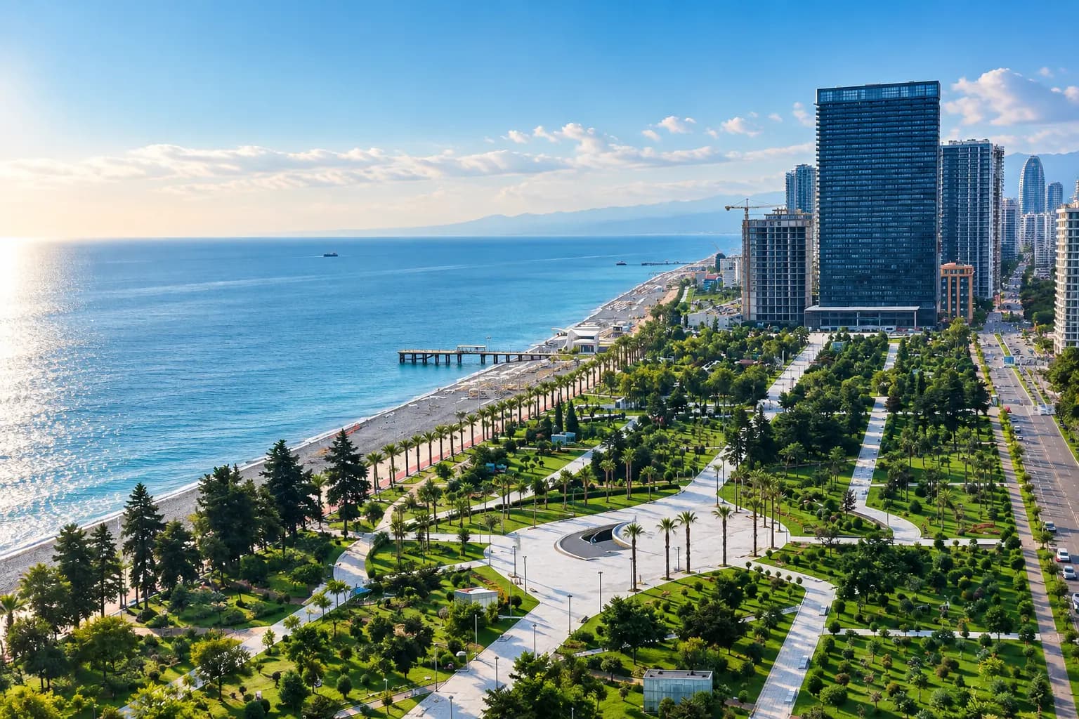 The promenade and modern developments of New Boulevard