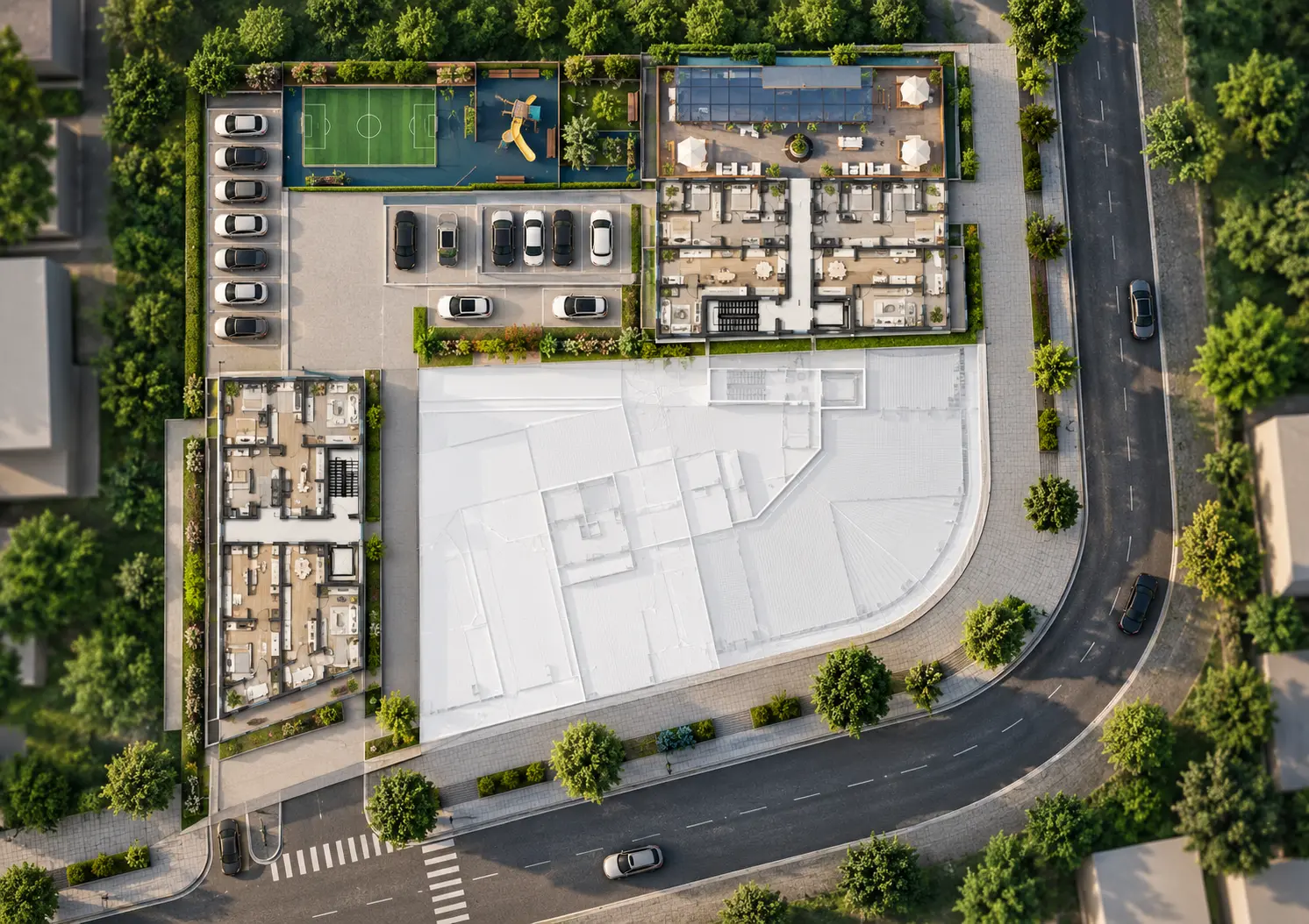 Territory and infrastructure of the Urbani residential complex