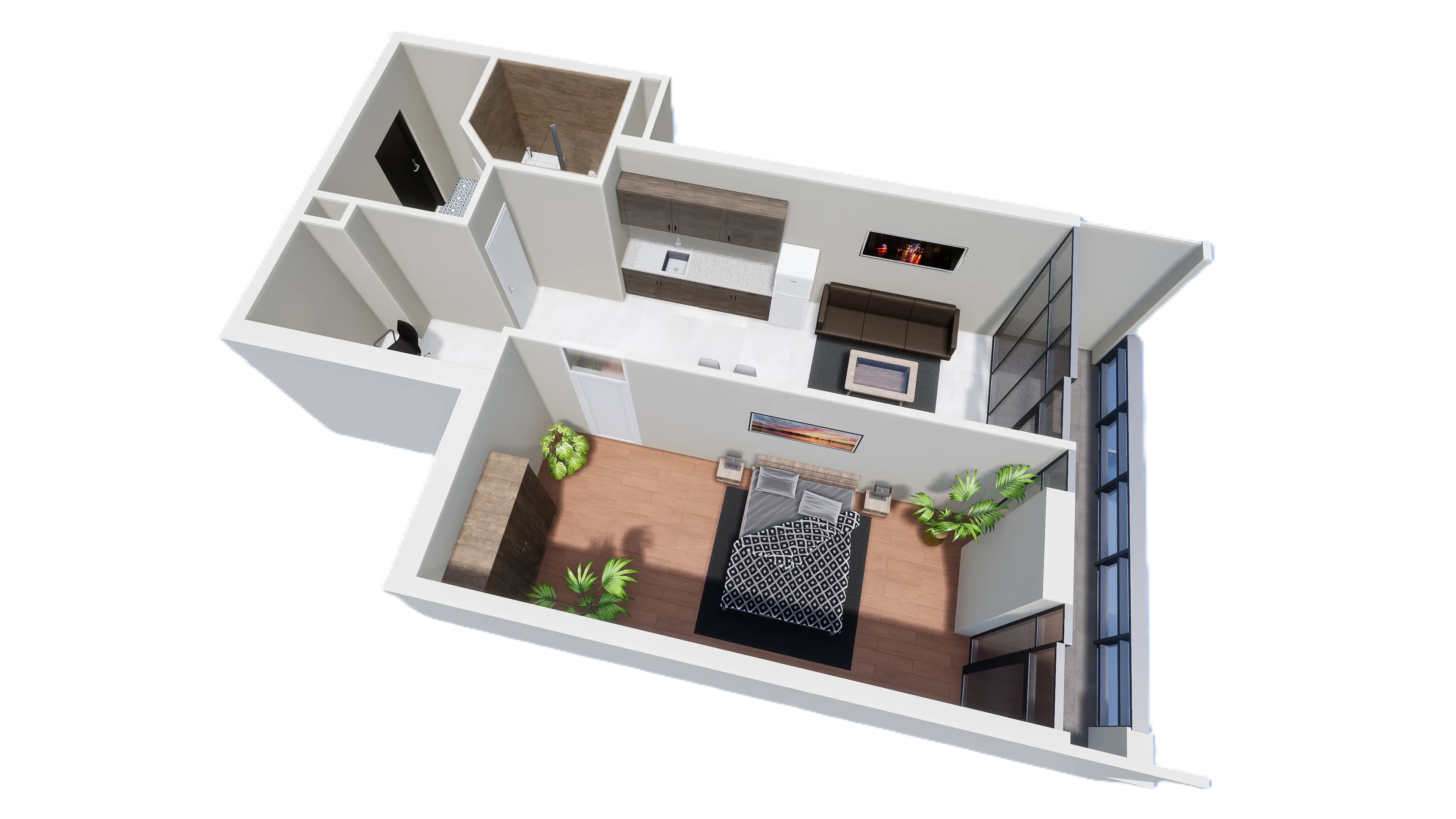 59.7 m², 2 Bedrooms