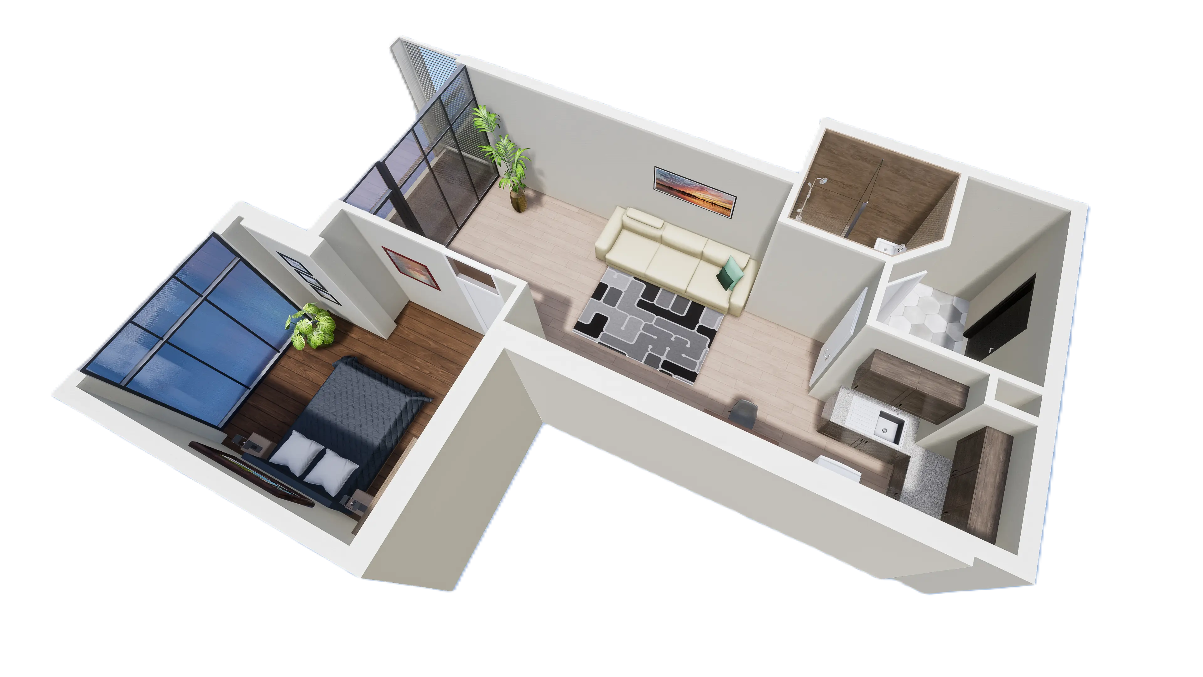 50.3 m², 1 Bedroom