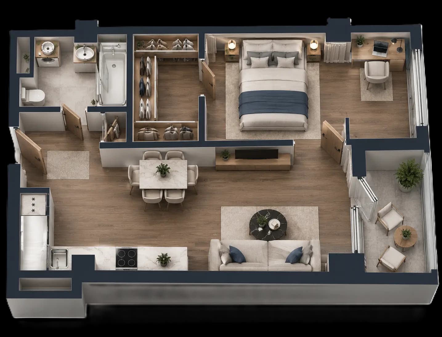 Balance — 1 Bedroom + Office, 48.2–60.1 m²