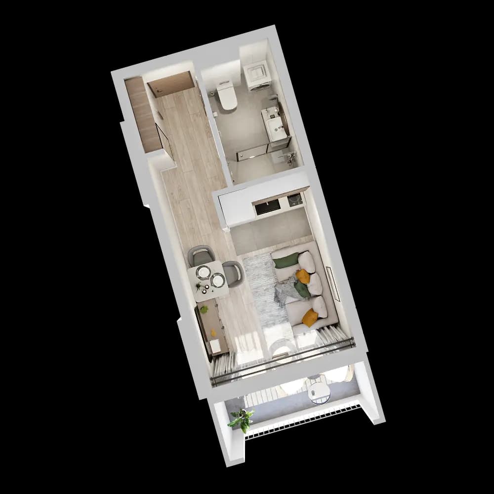 Silver Point — Studios, 23.8–29.9 m²
