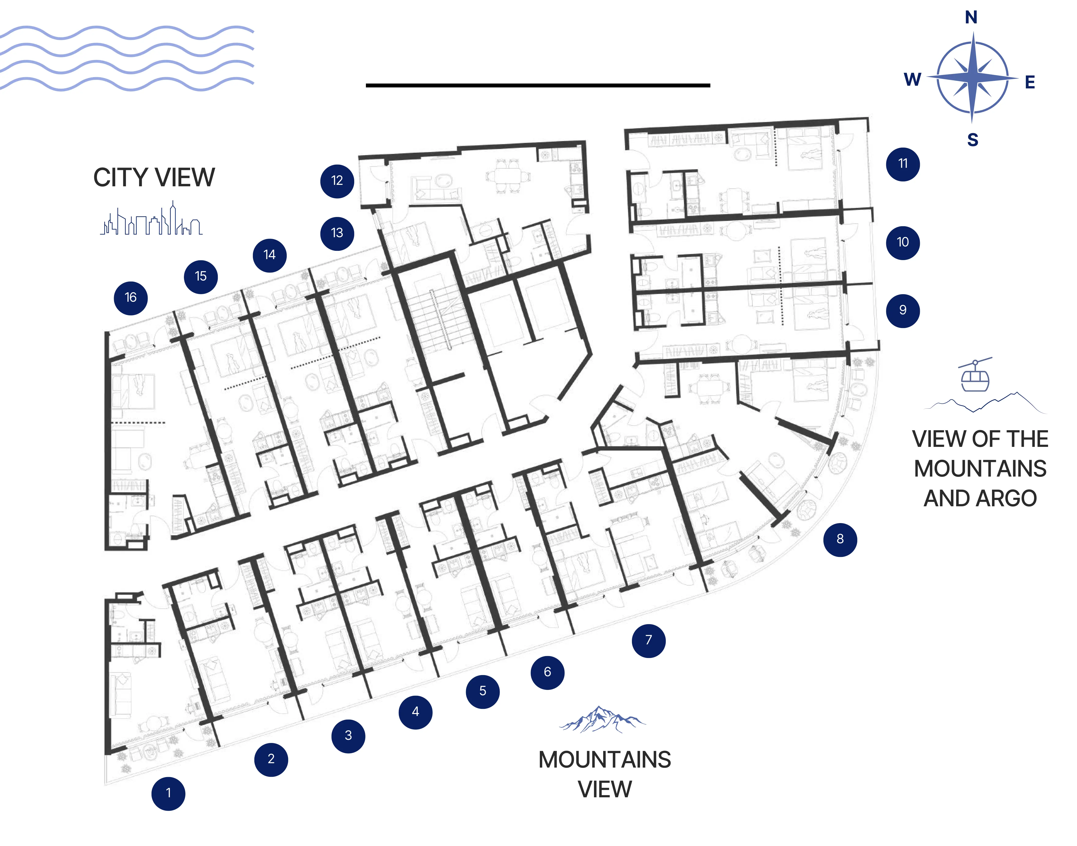 Apartments and floor plans in Silver Point residential complex