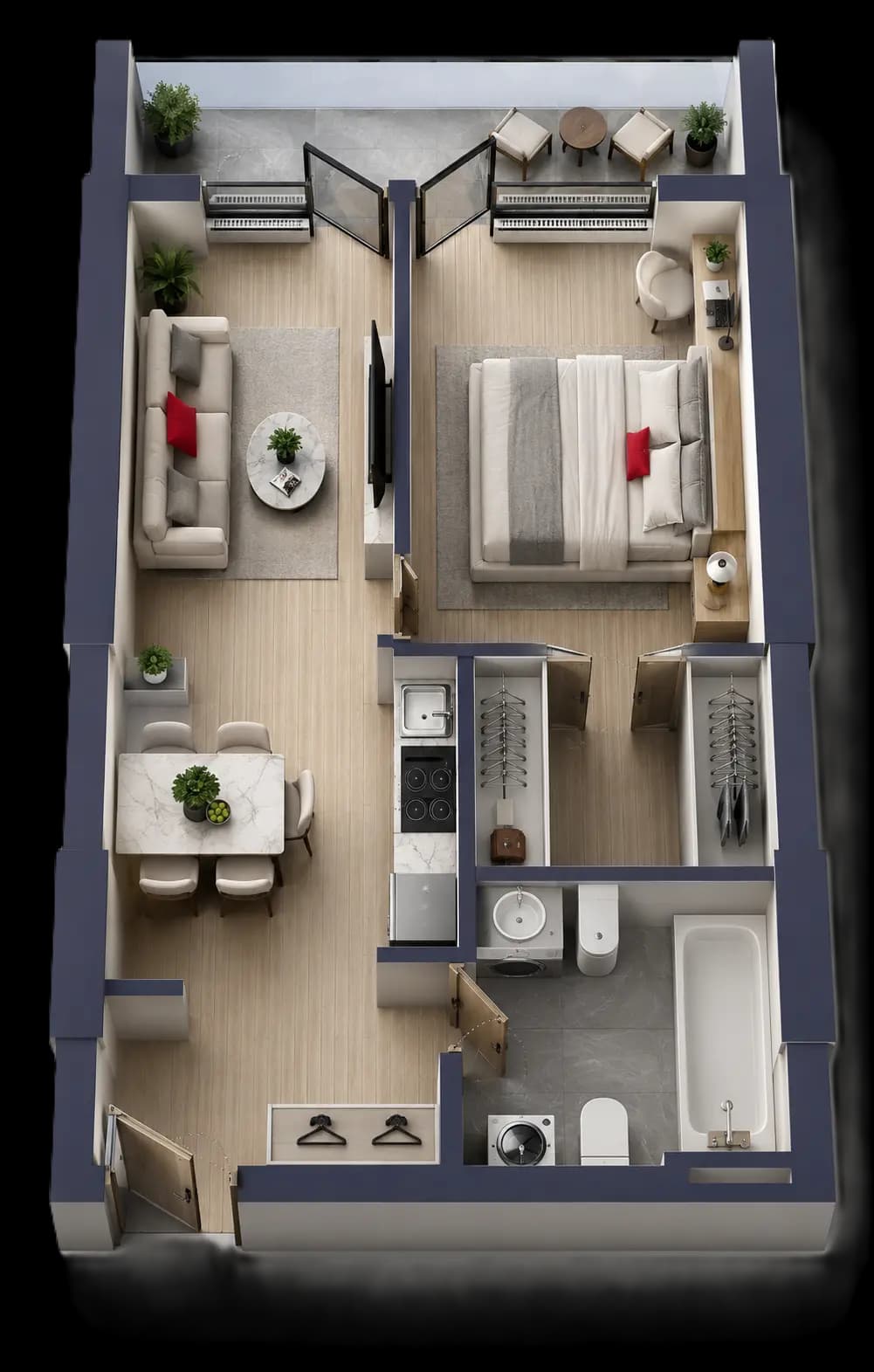 RED Residence & Business Level — 1 bedroom, from 45.4 m²