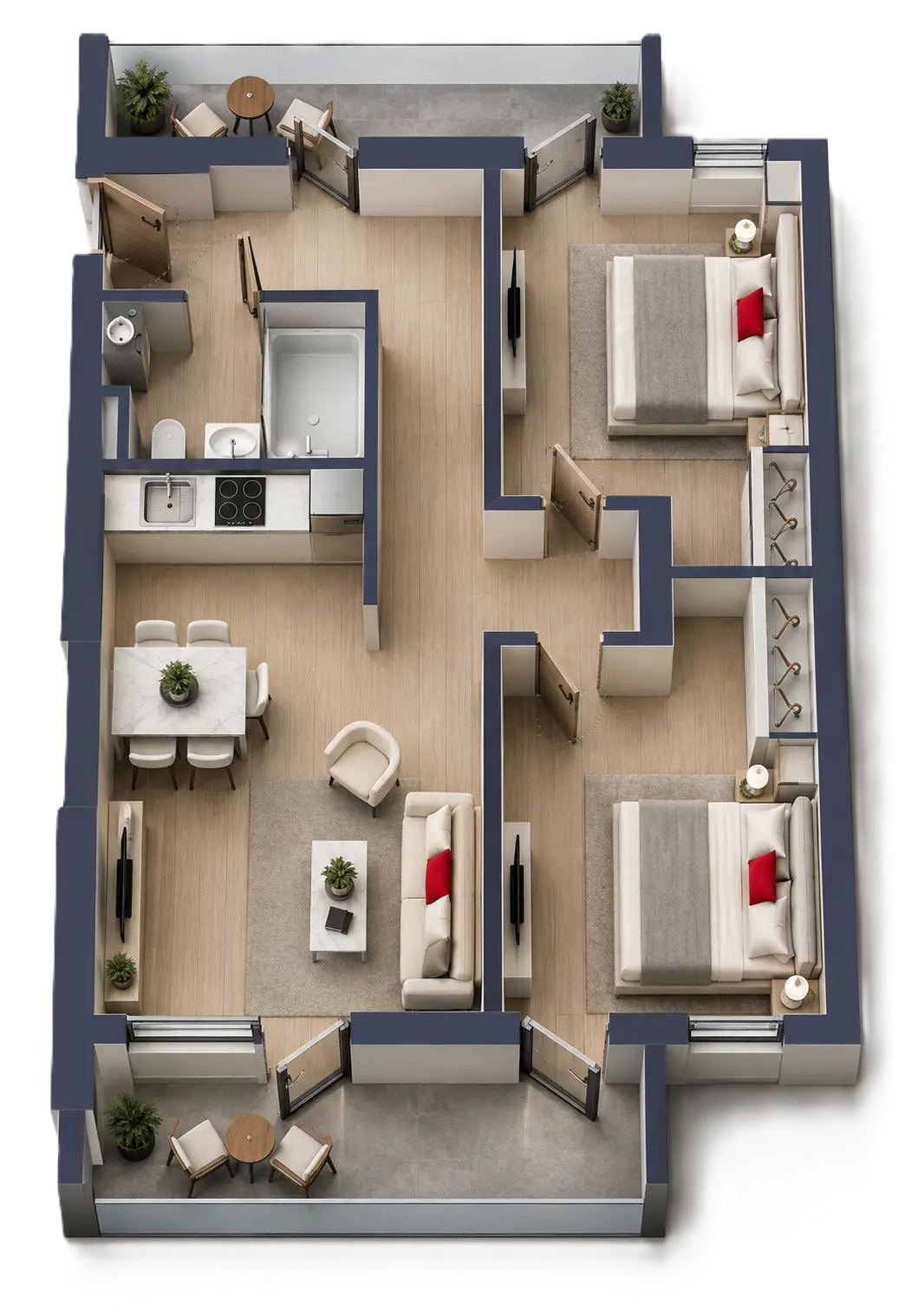RED Residence & Business Level — 2 bedrooms, from 89.1 m²