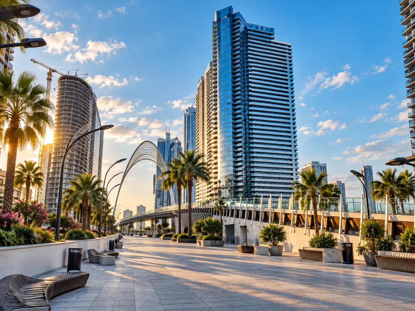 Modern high-rise development and Lake Ardagani on Heroes' Alley