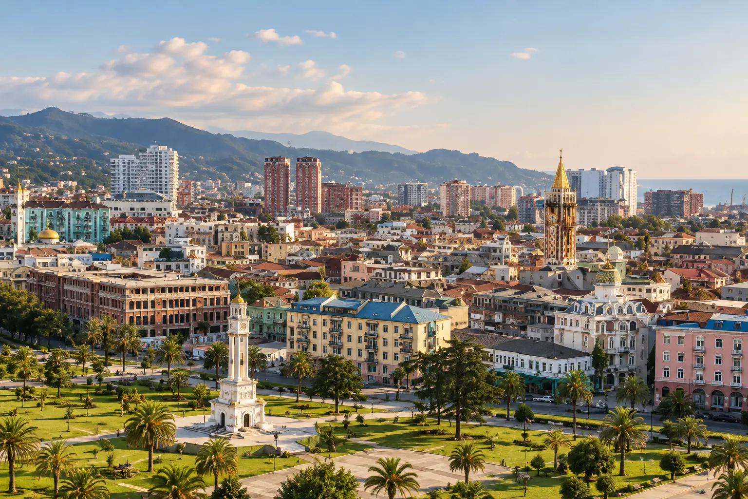 The streets and historic architecture of Old Batumi